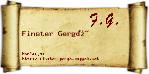 Finster Gergő névjegykártya